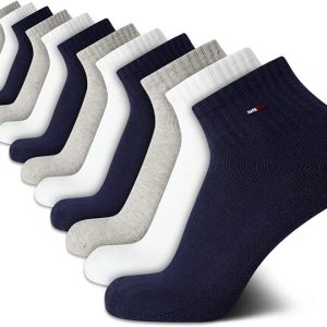 Tommy Hilfiger Men’s Cushion Quarter Cut Ankle Socks – Comfortable Athletic Socks, 12-Pack